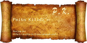 Peits Kilián névjegykártya